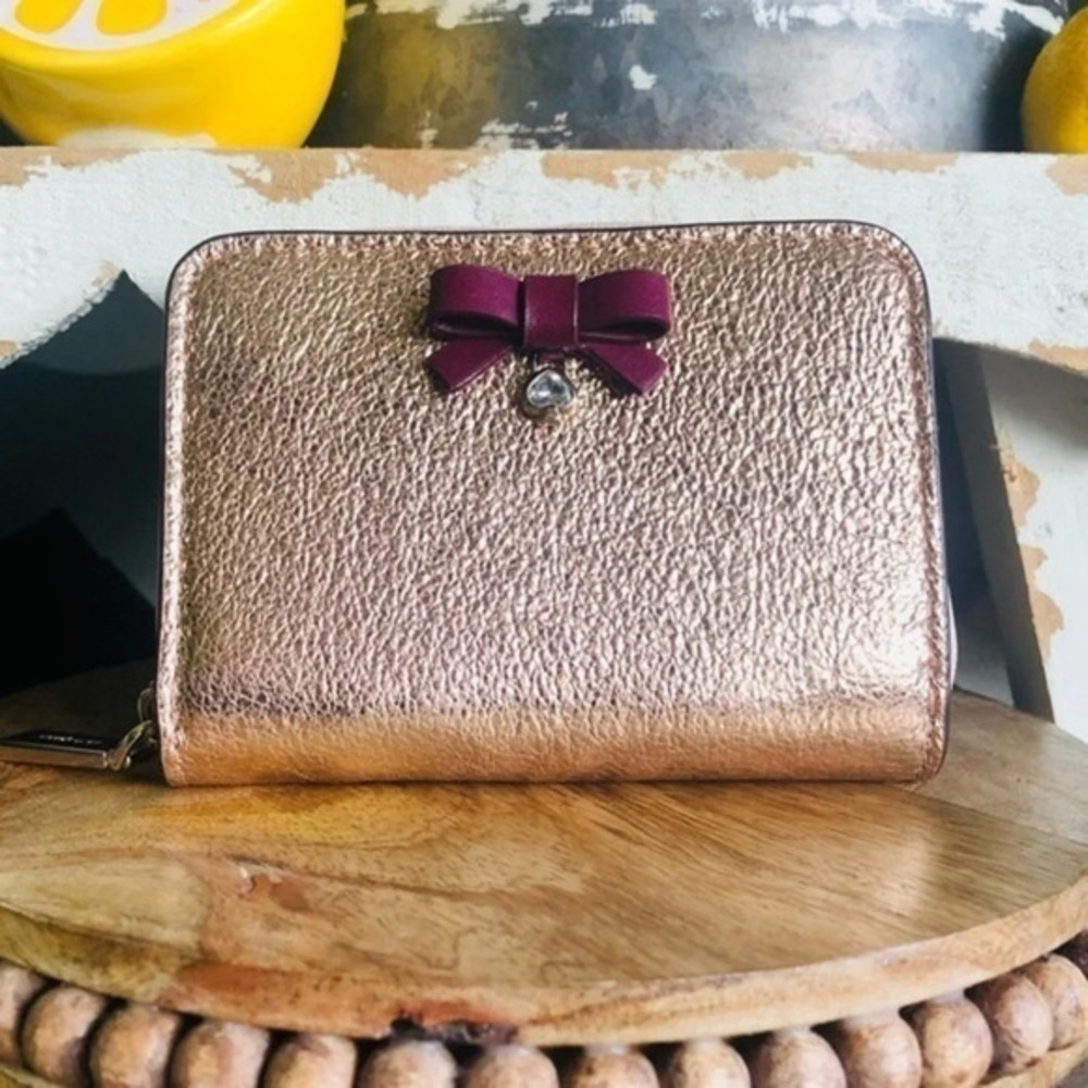 Kate Spade Rose Gold Zip Around Wallet NWT